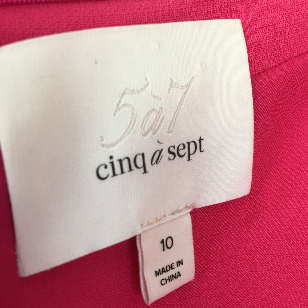 Cinq à Sept Luna Strapless Midi Dress In Hot Pink Size 10 - Picture 9 of 13